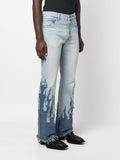 GALLERY DEPT. LA Blvd Flared Appliquéd Distressed Jeans