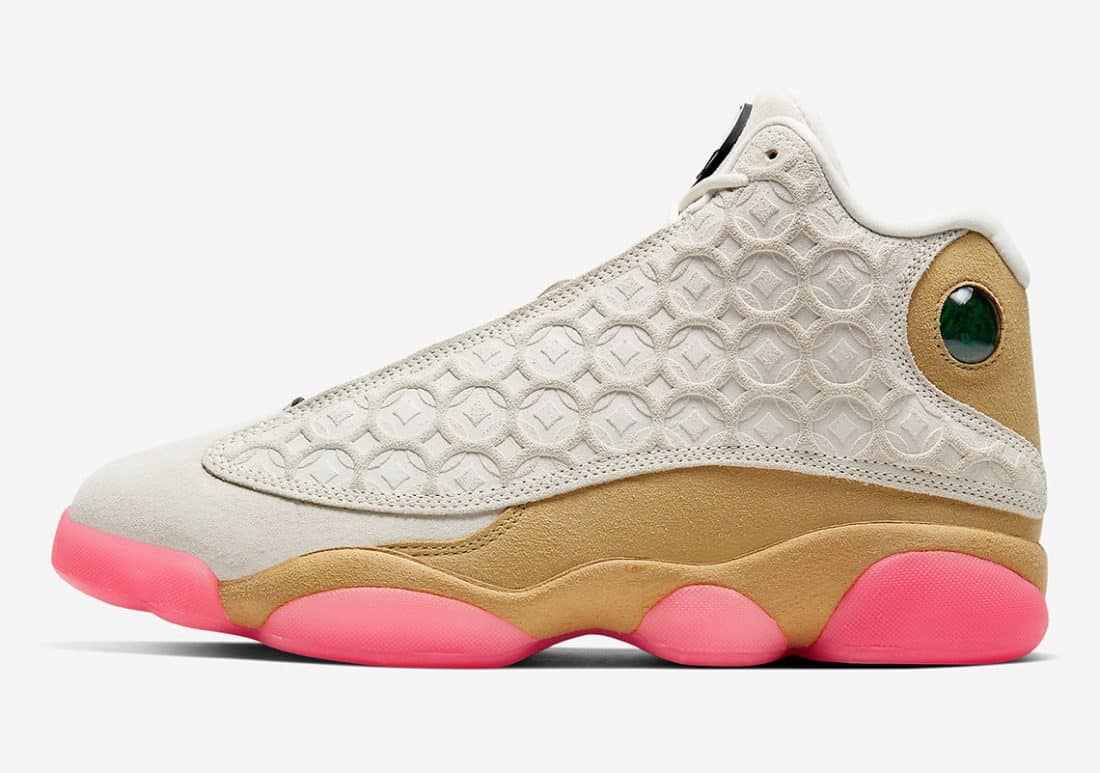 tan and pink jordan 13