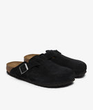 Birkenstock Boston SL Black vue de profil et silhouette fermée à l’avant