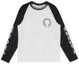Chrome Hearts Horseshoe Neck Logo 3/4 Shirt 'Black/White'