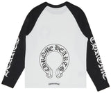 Chrome Hearts Horseshoe Neck Logo 3/4 Shirt 'Black/White'