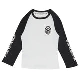 chrome hearts dagger long sleeve baseball shirt blanc noir face