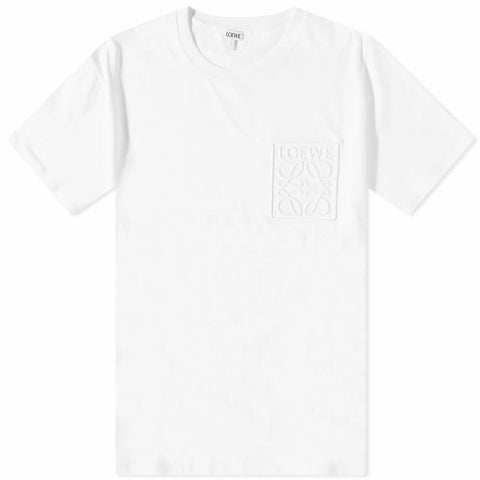 Loewe Men's Debossed Anagram T-Shirt in White