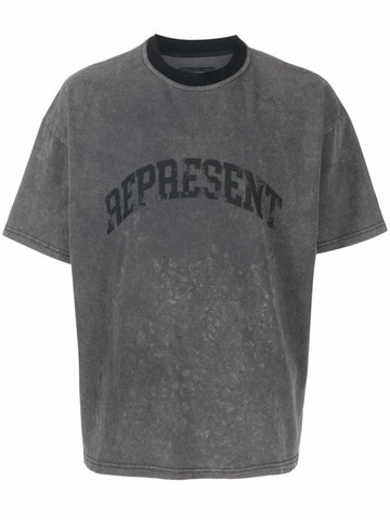 REPRESENT Arched Logo T-shirt In Grey