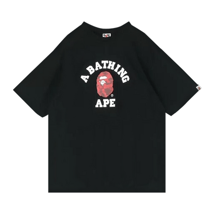 A Bathing Ape Color Camo College Tee - Black/red BAPE