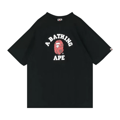 A Bathing Ape Color Camo College Tee - Black/red