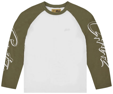 T-shirt Corteiz Allstarz Raglan LS Blanc/Kaki