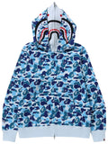 BAPE ABC Camo Double Shark Full Zip Hoodie 'Blue' BAPE