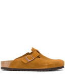 Birkenstock Boston Soft Footbed Suede Camel mule camel en cuir velours