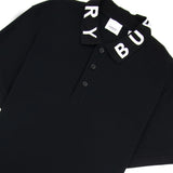 BURBERRY Ryland Block Collar Writting Polo Black détail graphique