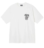 stussy ss22 peace hand tee white face