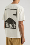 RHUDE Chevron logo-print cotton T-shirt porté streetwear