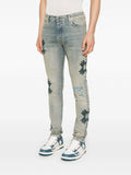 Amiri Ma Quad Applique Skinny Jeans Blue vue de face
