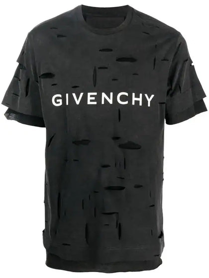 Givenchy ripped logo-print t-shirt black Sneaker6ix Dakar