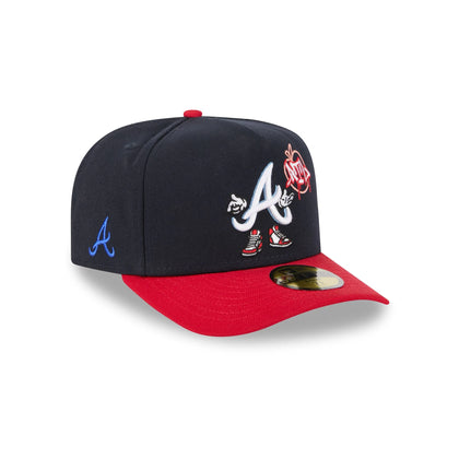 new era cartoon altanta braves 59fifty fitted face