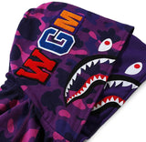 BAPE Couleur Camouflage Shark Large Double Zip Double Sweat à capuche Violet BAPE