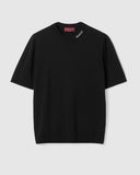 GG T-shirt en coton et soie avec motif GG en intarsia Gucci