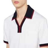 GUCCI Contrast-Collar Logo-Embroidered Cotton-Pique Polo Shirt Gucci