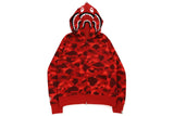 BAPE Couleur Camouflage Shark Wide Fit Full Zip Double Hoodie Rouge BAPE