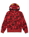 BAPE Color Camo Shark Full Zip Hoodie Red