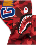 BAPE Color Camo Shark Full Zip Hoodie Red