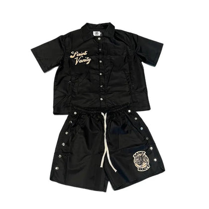 Saint Vanity Nylon Short Set Black Saint Vanity