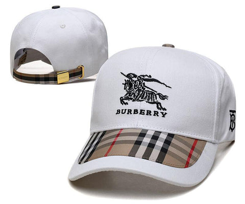Burberry Baseball b White Cap Cotton Hat