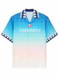 Casablanca Short-Sleeve Shirt Blue Gradient vue de face chemise premium homme