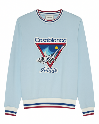 Casablanca AirVoyage Graphic Crewneck Bleu Ciel