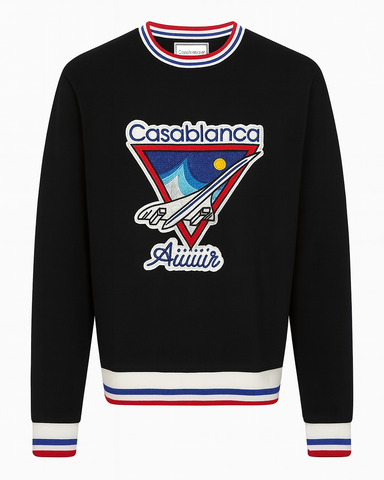 Casablanca AirVoyage Graphic Crewneck Noir