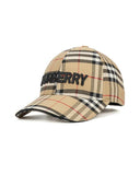Casquette de baseball Burberry coton carreaux traditionnels monogramme beige