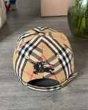 Casquette de baseball Burberry coton carreaux traditionnels monogramme beige