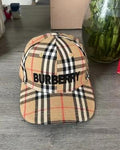 Casquette de baseball Burberry coton carreaux traditionnels monogramme beige