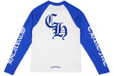 Chrome Hearts Long-Sleeve Horseshoe Baseball Tee 'White/Blue'