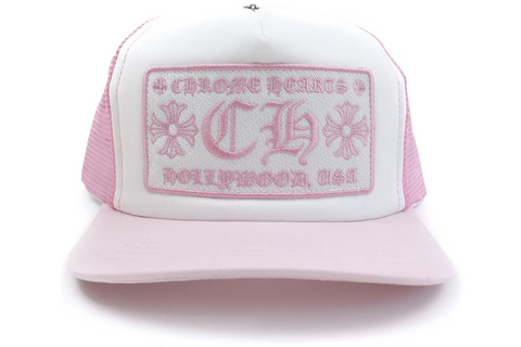 Chrome Hearts CH Hollywood Trucker Hat Pink/White - Sneaker6ix Shop