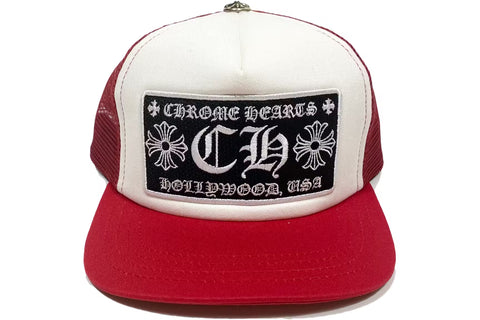 Chrome Hearts Chomper Hollywood Trucker Hat Red/White