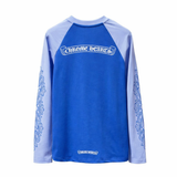 Chrome Hearts 3/4 Scroll Logo T-shirt Baseball Tee Two Tone Blue Chrome Hearts