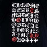 détail imprimé japonais chrome hearts tee black