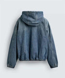 Denim Full Zip Hoodie Blue Sneaker6ix Shop