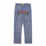 Jean streetwear monogramme avec patch tigre multicolore