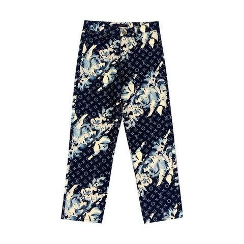 LV Pantalon imprimé Monogram en denim