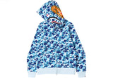 BAPE Big ABC Camo Shark Wide Full Zip Double Hoodie Blue