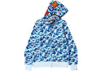 BAPE Big ABC Camo Shark Wide Full Zip Double Hoodie Blue