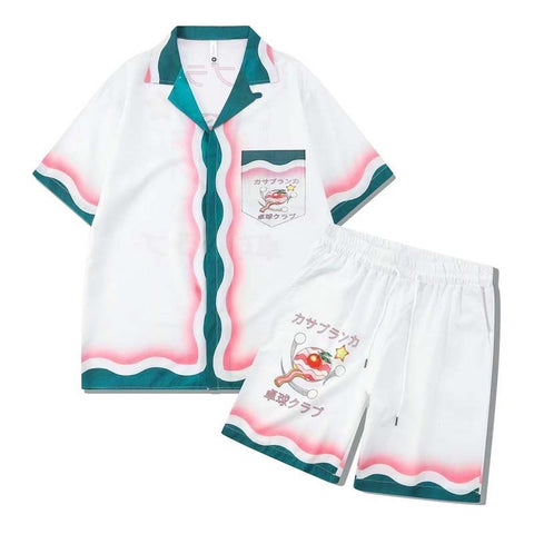 Ensemble chemise de plage hawaïen vintage décontracté