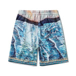 Ensemble chemise à manches courtes imprimé floral thaïlandais avec motif vagues déferlantes