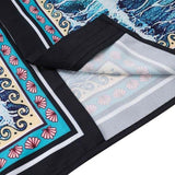 Ensemble chemise à manches courtes imprimé floral thaïlandais avec motif vagues déferlantes
