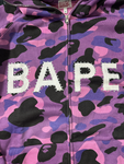 BAPE Color Camo Bape Swarovski Full Zip Hoodie Purple