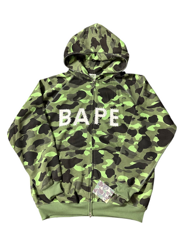 BAPE Color Camo Bape Swarovski Full Zip Hoodie Green