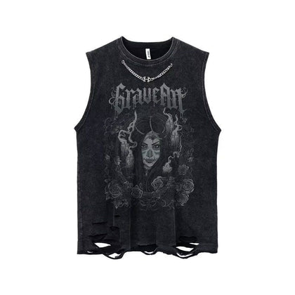 T-shirt Sleeveless Metallic Dark vue de face