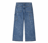 Charcoal Distressed Cargo Jeans Blue vue de derriere 